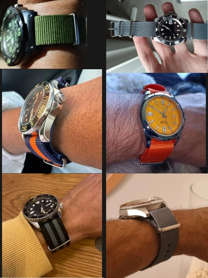 Bracelet de montre universel en toile, 18mm 20mm 22mm, en Nylon, otan, pour SEIKO Tissot Swatch OMEGA IWC CASIO