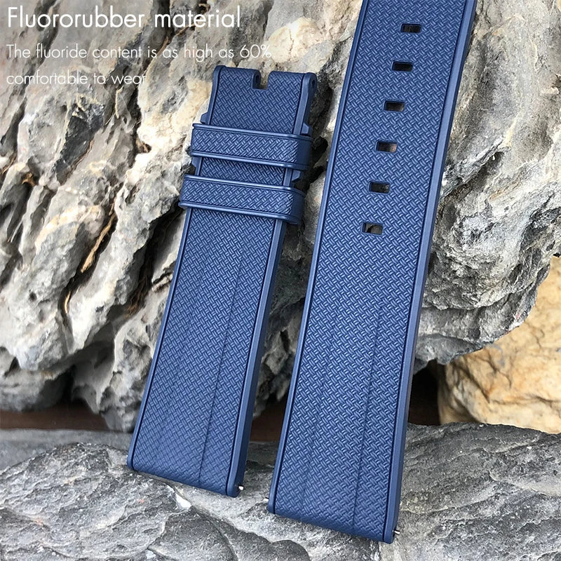 Bracelet de montre en caoutchouc fluoré FKM à dégagement rapide, 20mm 22mm, pour Tudor Black Bay 1958 Heritage, bracelet de montre souple, lien d'extrémité en métal