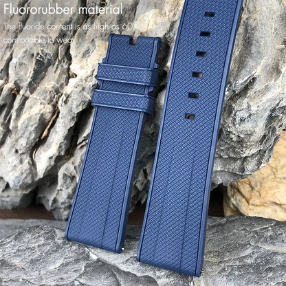 Bracelet de montre en caoutchouc fluoré FKM à dégagement rapide, 20mm 22mm, pour Tudor Black Bay 1958 Heritage, bracelet de montre souple, lien d'extrémité en métal