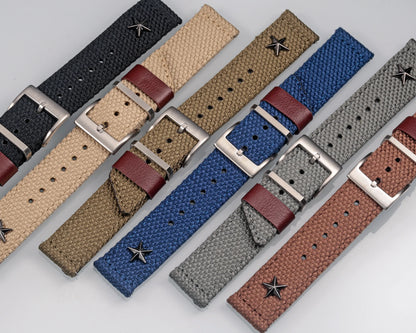 Hemsut-Bracelets de Montre Militaire pour Happator, Montres Vintage, Bracelets Pilote, Citizen Timex, 18mm, 22mm, 24mm