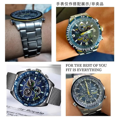 Per Citizen Sky Eagle Blue Angel AT8020 seconda e terza generazione CB5848 JY8078 cinturino in metallo bracciale 20mm 22mm