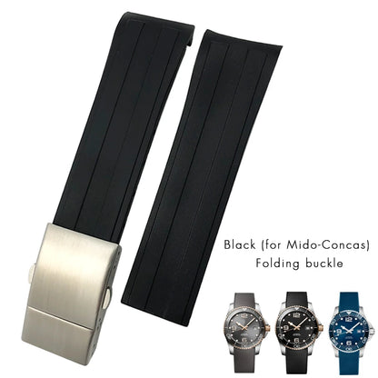 19mm 20mm 21mm 22mm nouveau bracelet de montre en caoutchouc pour Longines Conquest HydroConquest VHP L3.841 641 782 742 bracelet de plongée en Silicone noir