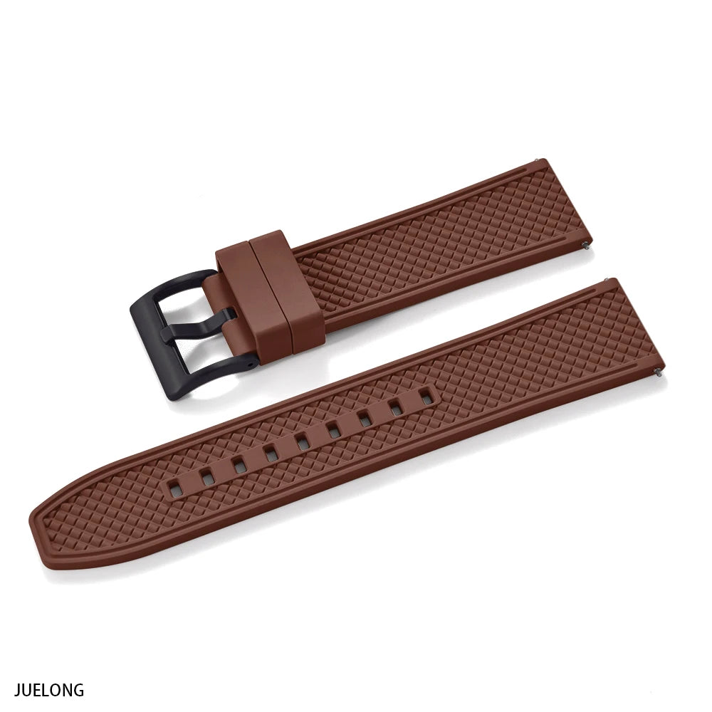 2025 NewFKM Bracelet de montre en caoutchouc 18 mm/20 mm/22 mm/24 mm |   Sangle de plongée à dégagement rapide, étanche, Anti-allergie, pour Seiko/Citizen/Garmin