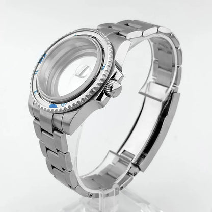 Orologio da tasca di alta qualità da 40,5 mm con vetro zaffiro e cassa in metallo, adatto per movimenti NH35/36/38, componenti per orologi, accessori, scatole per orologi e cinturini.