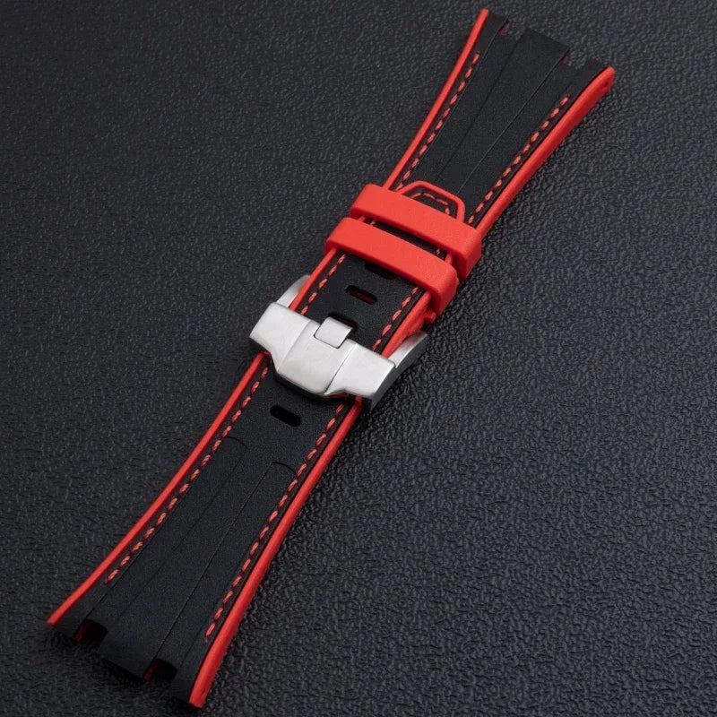 Nouveaux accessoires de montre pour Audemars Belt Piguet, bracelet AP bicolore en silicone liquide souple avec boucle à ardillon, montre-bracelet 28mm 26470