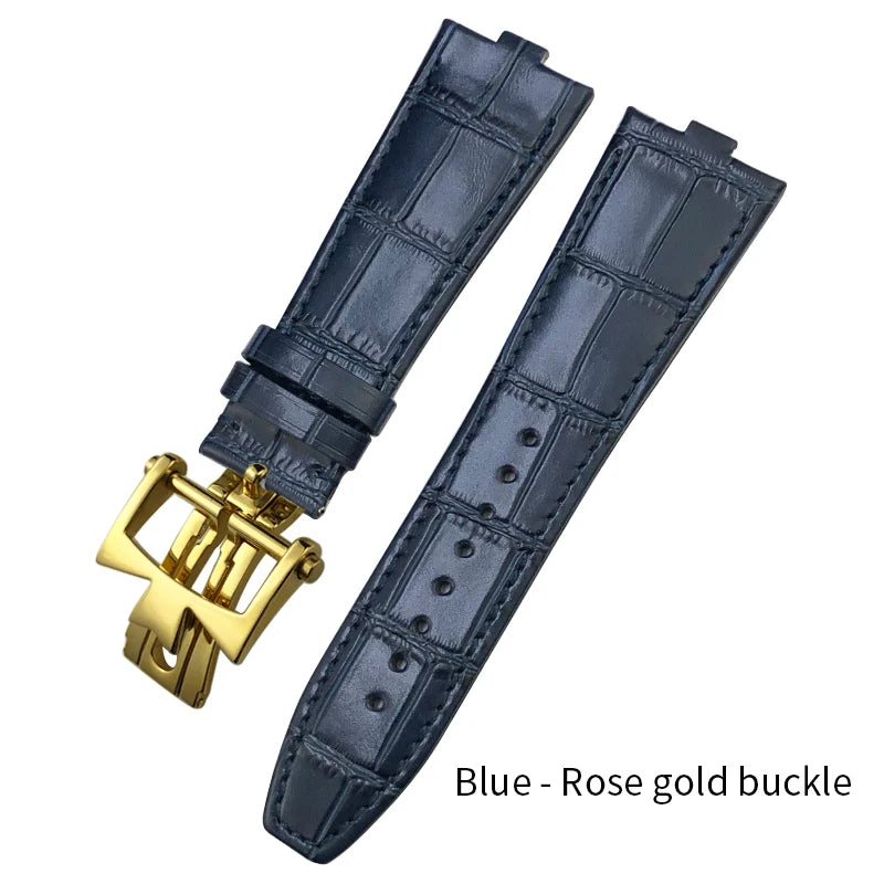 Bracelet de montre en cuir à démontage rapide 24x7mm pour Vacheron Constantin Overseas 4300V 4500V 5500V, bracelet de montre étanche noir et marron