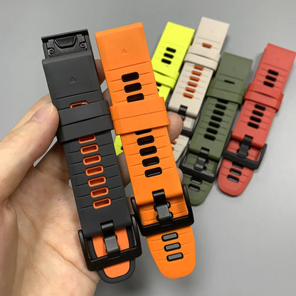 Bracelet de montre en silicone 22 mm 26 mm pour Garmin Fenix 8Pro 7 7X 6X Pro 5X Plus Epix Gen2 Enduro 3 2, bracelet souple à libération rapide QuickFit