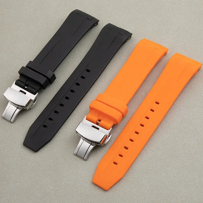 Cinturino per orologio in gomma morbida da 22 mm, per Tissot Sea Star T120, cinturino in silicone curvo, impermeabile, per immersione, fibbia a farfalla T120417A