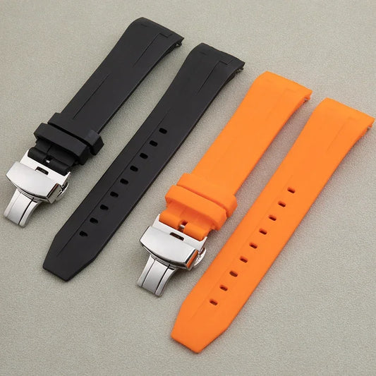 Cinturino per orologio in gomma morbida da 22 mm, per Tissot Sea Star T120, cinturino in silicone curvo, impermeabile, per immersione, fibbia a farfalla T120417A