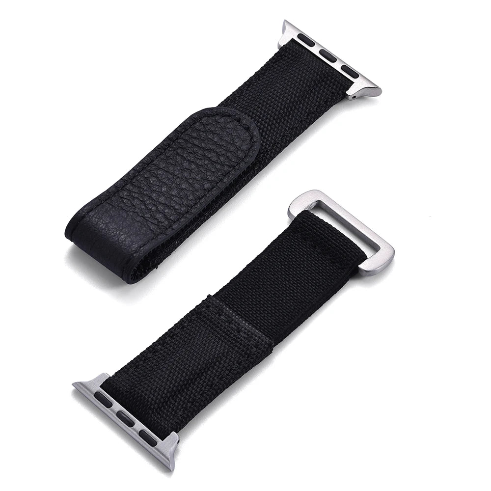 Cinturino Solo Loop in nylon intrecciato per Apple Watch 45mm Ultra 2 49mm 38mm 44mm 40 41mm 42mm, cinturino in pelle per serie 10 9 8 7 5 SE