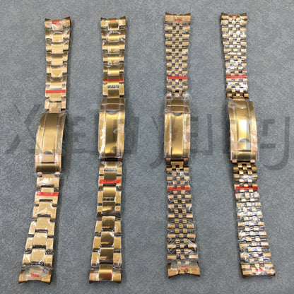 20mm 904L café marron Bronze bracelet de montre glisser boucle pliante huîtres/nouveau Double extrémité lien jubilé hommes bracelet ajustement boîtier de montre de plongée