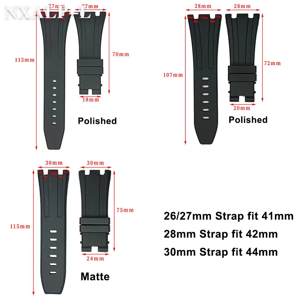 Rubber and silicone watch strap, 26mm 27mm 28mm 30mm, for AP Royal Oak Offshore 15400 26470 15703, accessory for GA2100 strap