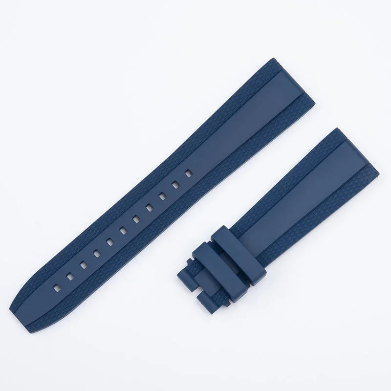 Bracelet en caoutchouc fluoré à motif tissé, 20/22mm, avec boucle de 18mm, pour bracelet de montre Breitling Superocean AVENGER Navitimer