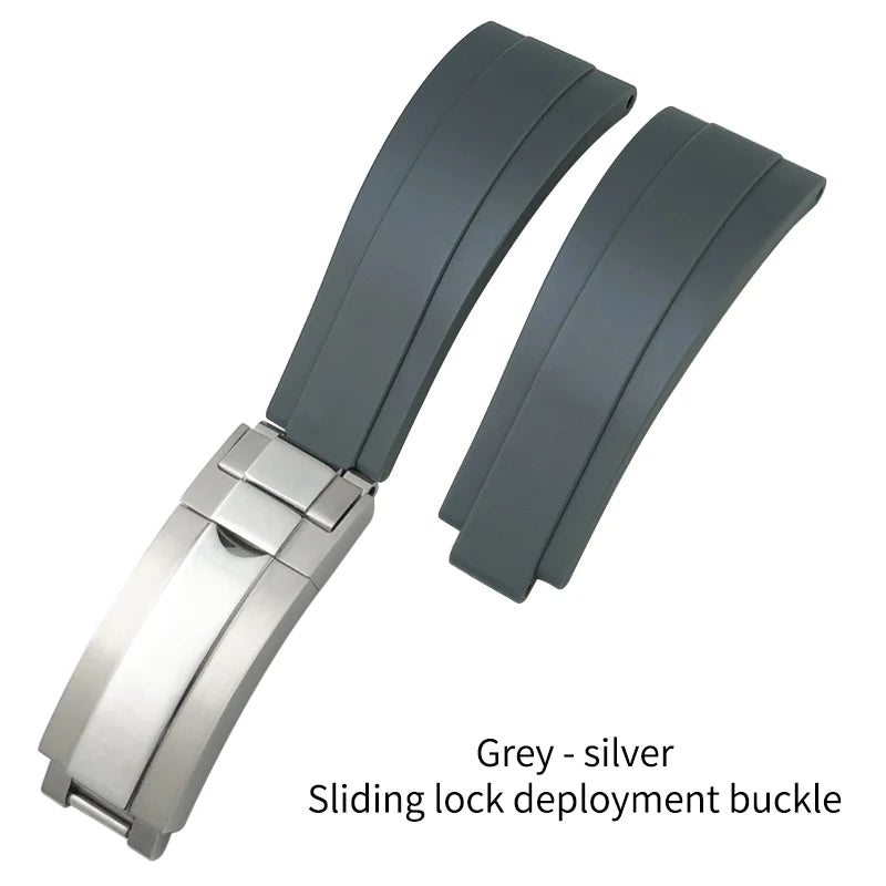 Natural Rubber Watch Strap for Rolex SUBMARINER Explorer Air King Deepsea, Soft Silicone Watch Band, High Quality, 20mm, 21mm