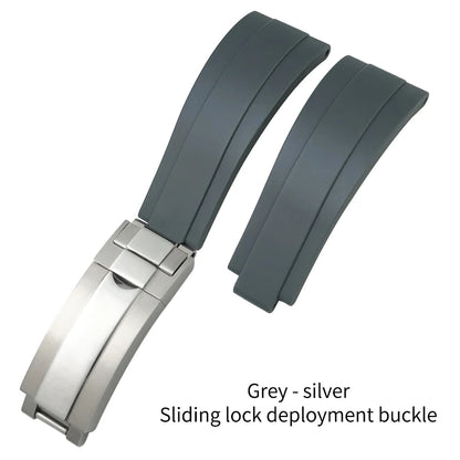 Natural Rubber Watch Strap for Rolex SUBMARINER Explorer Air King Deepsea, Soft Silicone Watch Band, High Quality, 20mm, 21mm