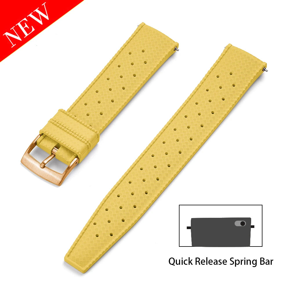 Premium FKM Rubber Watch Band Quick Release 18mm 20mm 22mm 24mm Rubber Watch Strap Smart Watch Bracelet