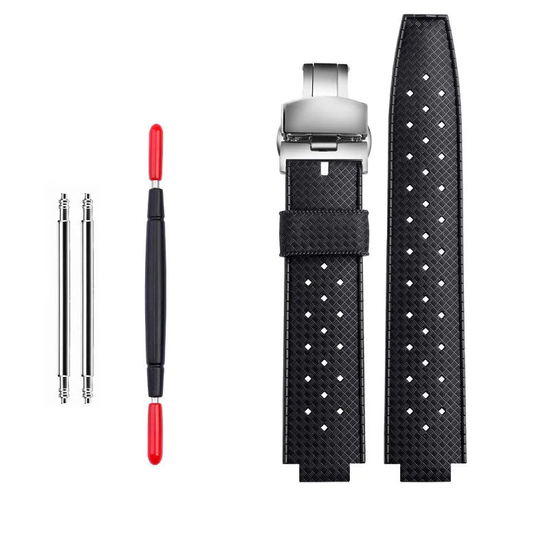 Soft Silicone Watch Strap for Men, Waterproof Rubber Watch Band, Watch Accessories, Tudor Pelagos, 25500 and 25600 Series, 22-12mm