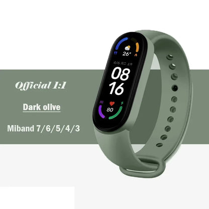 Official silicone strap for Xiaomi Mi Band 4 5 6 7, sports watch, Miband4 Miband7 Correa Mi band 3 4 5 6 7 bands