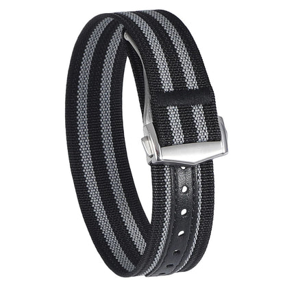 Bracelet de montre nervuré de qualité supérieure fermoir déployant en Nylon 20mm 22mm bracelet de montre pour Omega boucle pliante bracelet de montre bracelet de Sport pour hommes