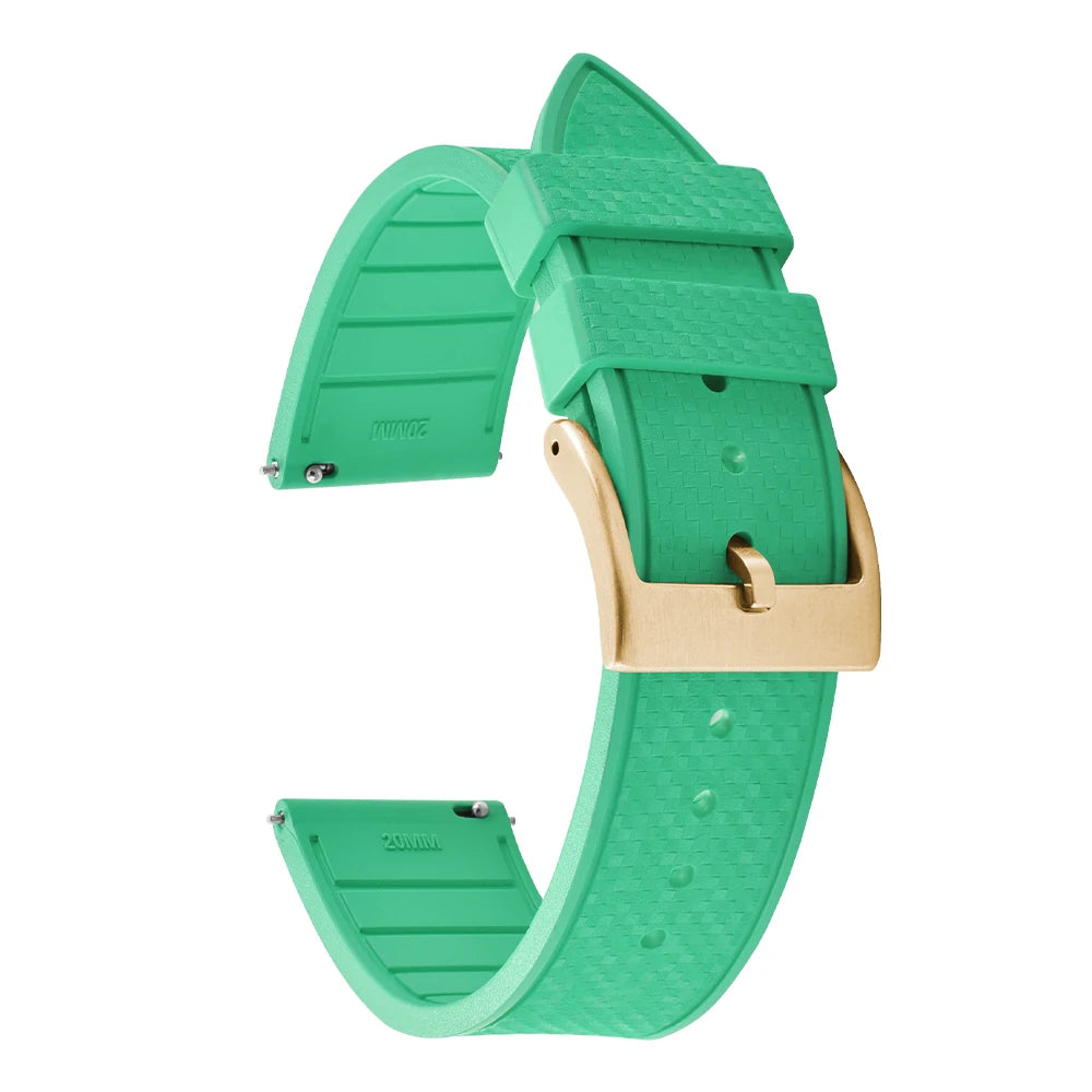 20MM 22MM supprime des bracelets de montre en caoutchouc fluoroélastomère/FKM mosaïque pour hommes femmes-bracelet de Sport étanche de remplacement à dégagement rapide