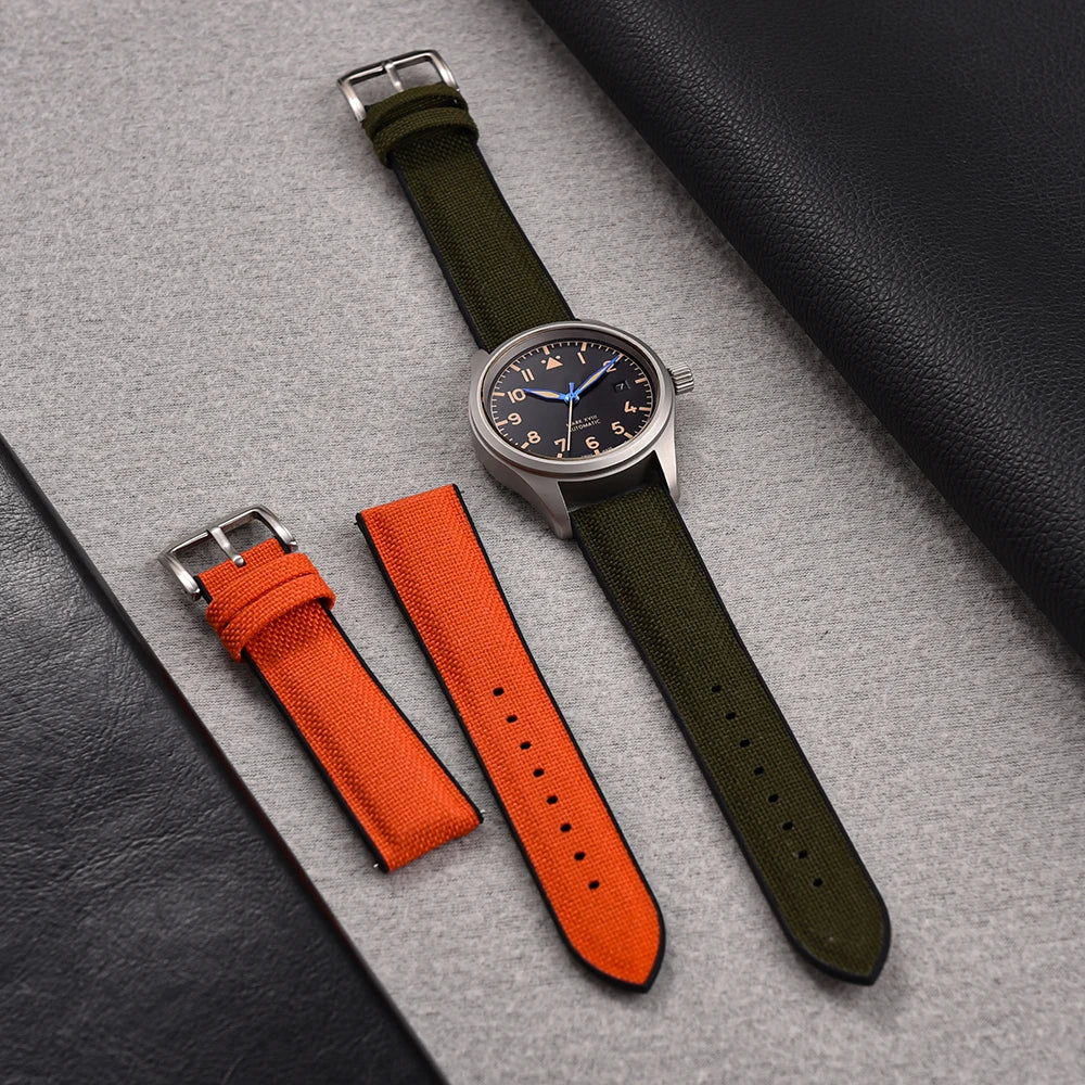 Bracelet en caoutchouc pour tissu voile, nouveau Design, bracelets de montre étanches à dégagement rapide, 18mm 19mm 20mm 21mm 22mm, bracelet en toile et Nylon