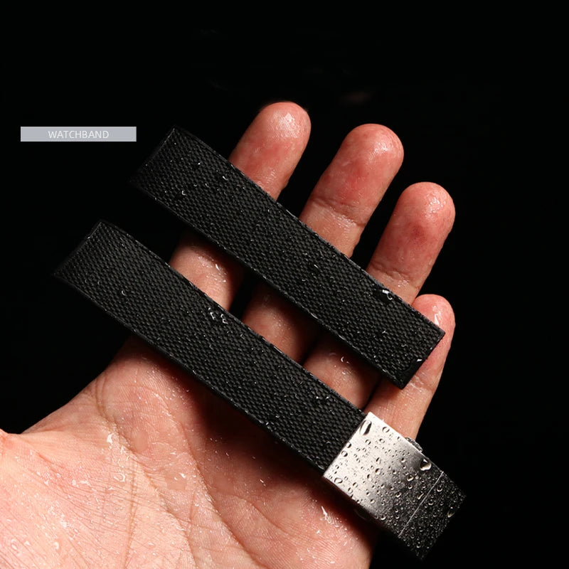 Rubber and silicone watch strap, 21mm, for Longines, Quest, Hydroquest, L3, waterproof belt, folding buckle, accessories