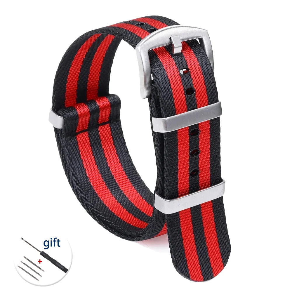 High-Quality Nylon Watch Strap, 18/20/22mm, High Density, Green, Military, Casual, Outdoor, Army, Replacement Strap