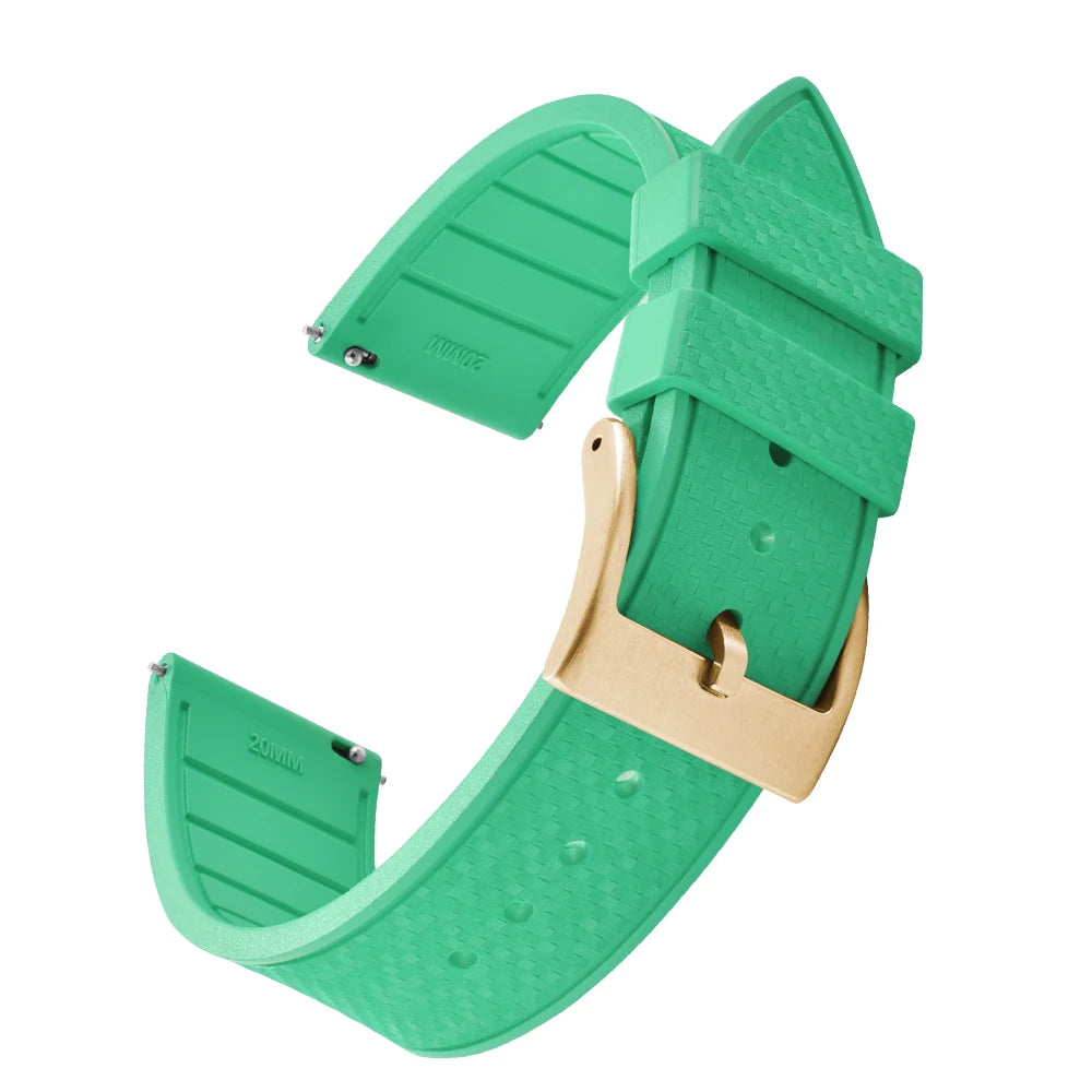 FKM Mosaic Rubber Watch Strap, 20mm 22mm, Quick Release, for Sport Diver, for Rolex Seiko Omega Cartier, Universal Belt