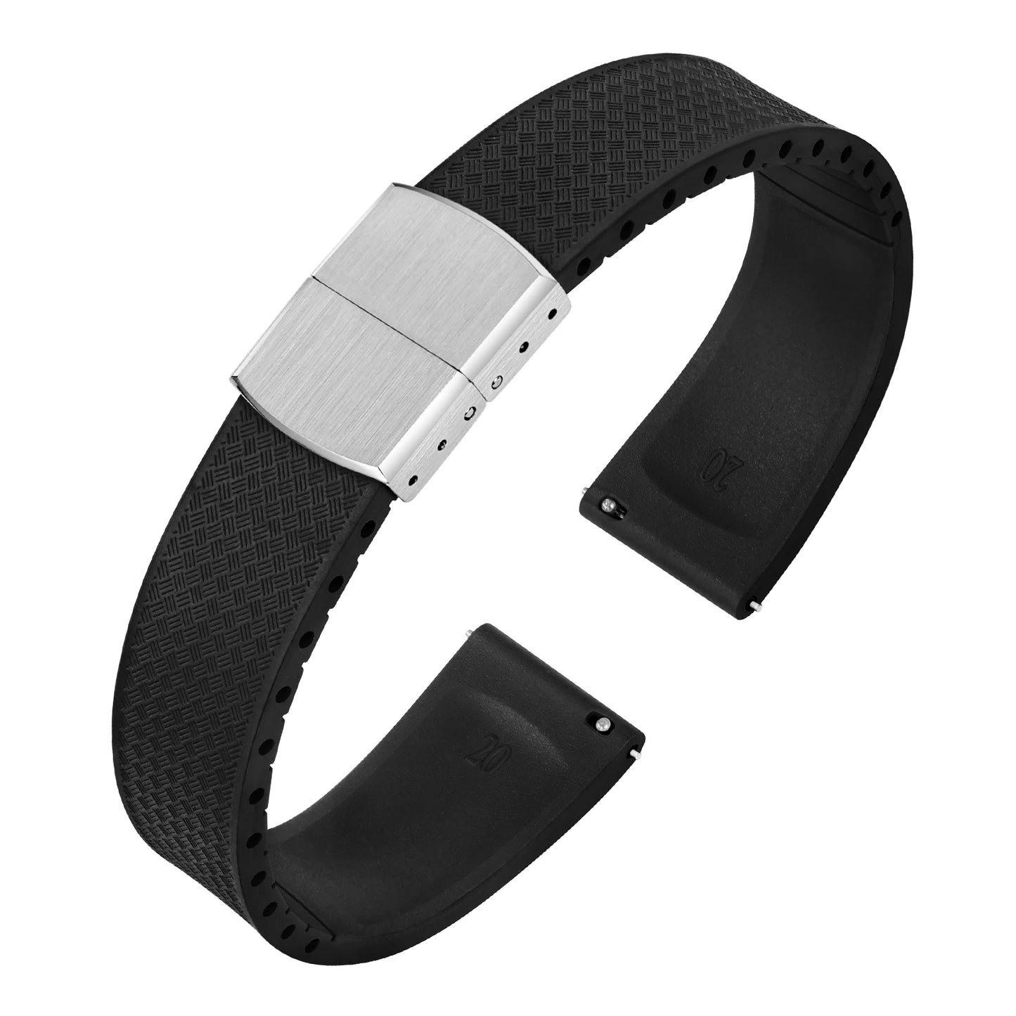 Nouveau Bracelet de montre CTS FKM Bracelet en caoutchouc fluoré 18 19 20 22 21mm fermoir pliant à dégagement rapide coupe sur la taille Bracelet de remplacement réglable