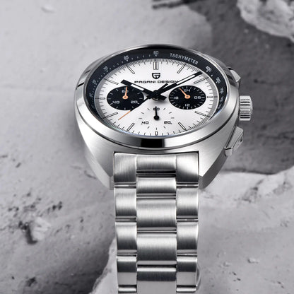 Montre Homme 39mm Chronographe à Quartz - PAGANI DS Panda Dial VK63 Saphir Sport