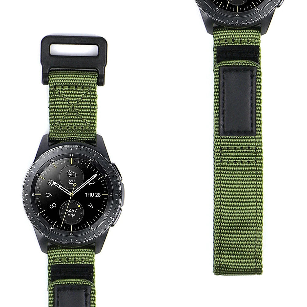 Bracelet de montre militaire en Nylon de qualité supérieure pour Samsung Galaxy Watch, pour hommes, avec libération rapide pour montre intelligente 20mm 22mm