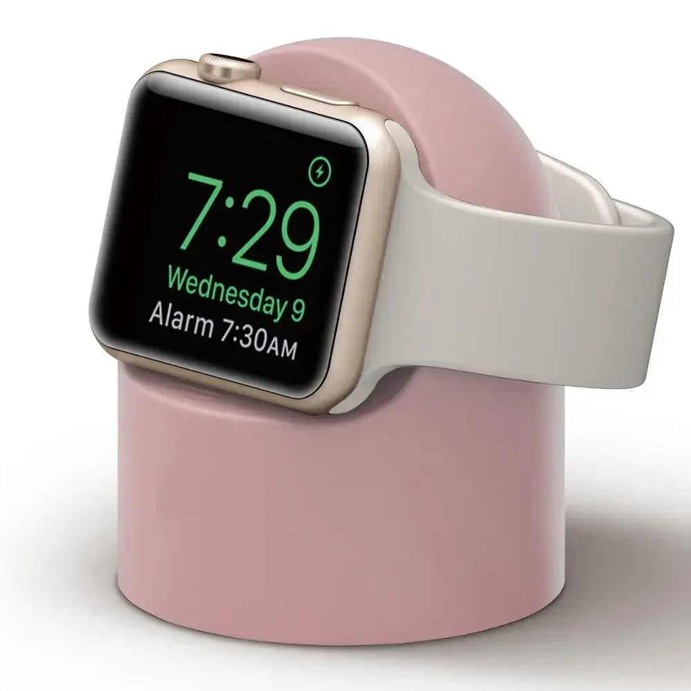 Supporto per caricabatterie Apple Watch Series Ultra/8/SE2/7/6/SE/4/3 49mm/45mm/44mm/42mm/41mm/40mm/38mm, Modalità Comodino in Silicone Resistente
