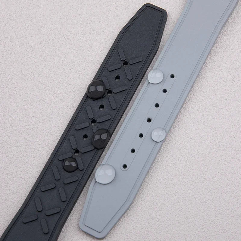 Universal Fluoro Rubber Watch Strap, 20mm 22mm, Universal Accessories for Tudor Black Bay GMT Pelagos Strap, Rivet Style, FKM Rubber Strap