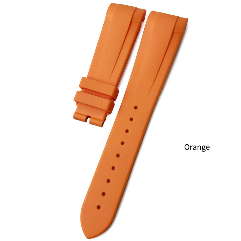 Bracelet de montre en caoutchouc naturel Silione, 22mm 20mm, pour Tudor Black Bay GMT 1958, extrémité incurvée, boucle pliante, vert, bleu, rouge