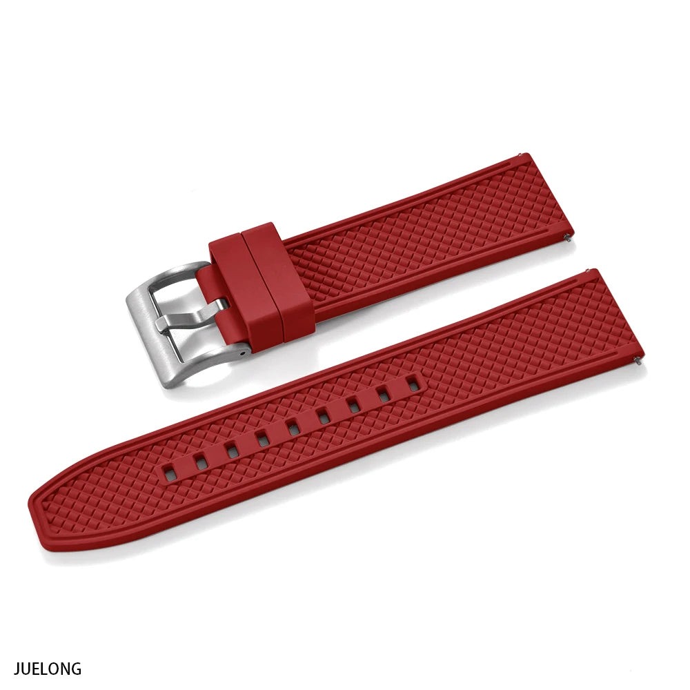 2025 NewFKM Bracelet de montre en caoutchouc 18 mm/20 mm/22 mm/24 mm |   Sangle de plongée à dégagement rapide, étanche, Anti-allergie, pour Seiko/Citizen/Garmin