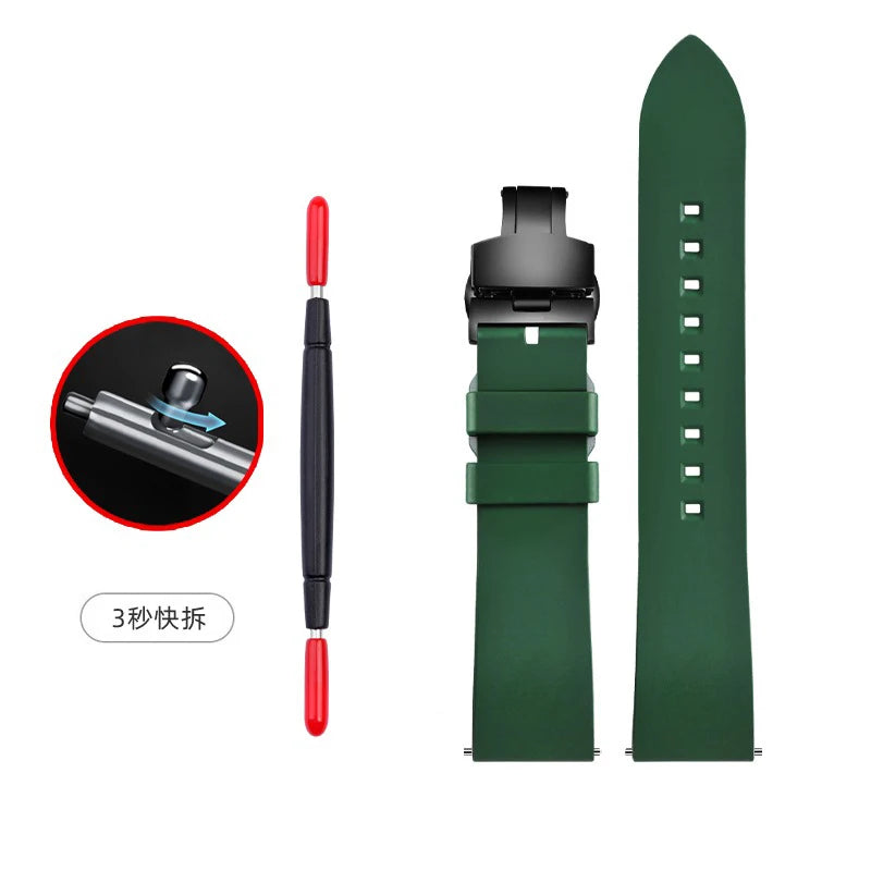Cinturini per orologi in gomma verde premium – Sport – Disponibili varie texture – 1 pezzo