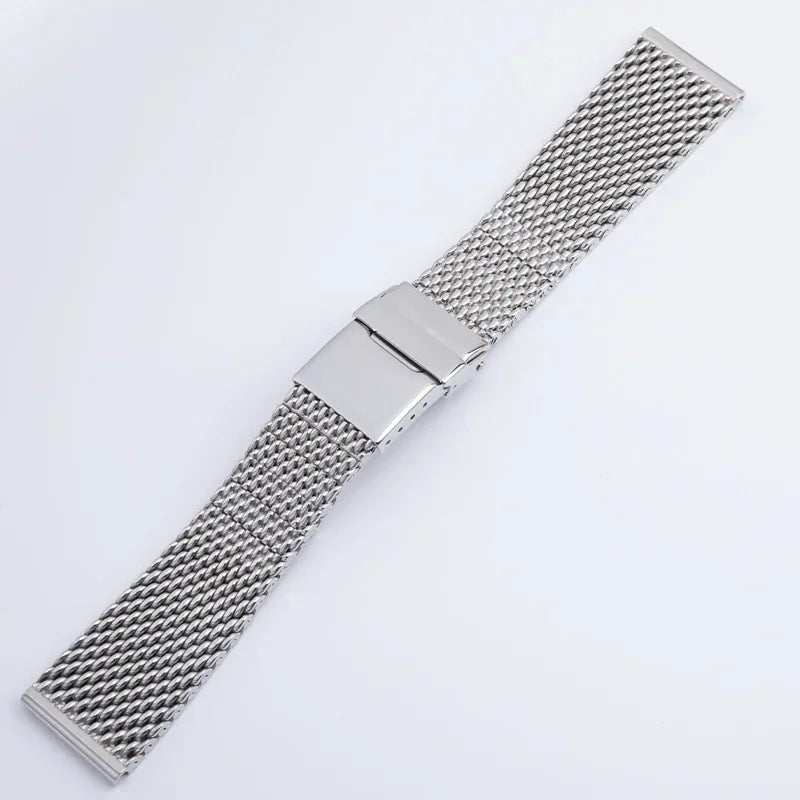 22mm Quality 316L Stainless Steel Woven Mesh Watchband, for Breitling/Omega/IWC/Tudor, Solid Metal Watch Bracelet AB2010