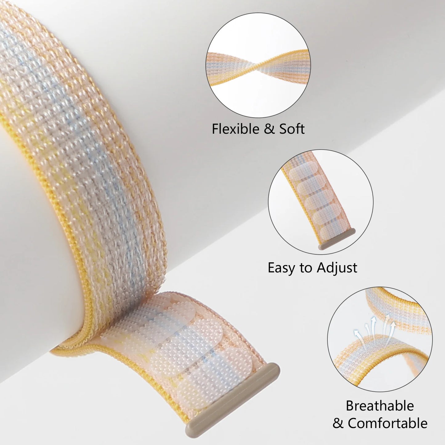 Bracelet à boucle en Nylon pour Amazfit Bip 6/5/GTS 4/3/2/2e/Mini/GTR 42mm/47mm/GTR 4/3 Pro Sport, 20mm/22mm, 2 bandes