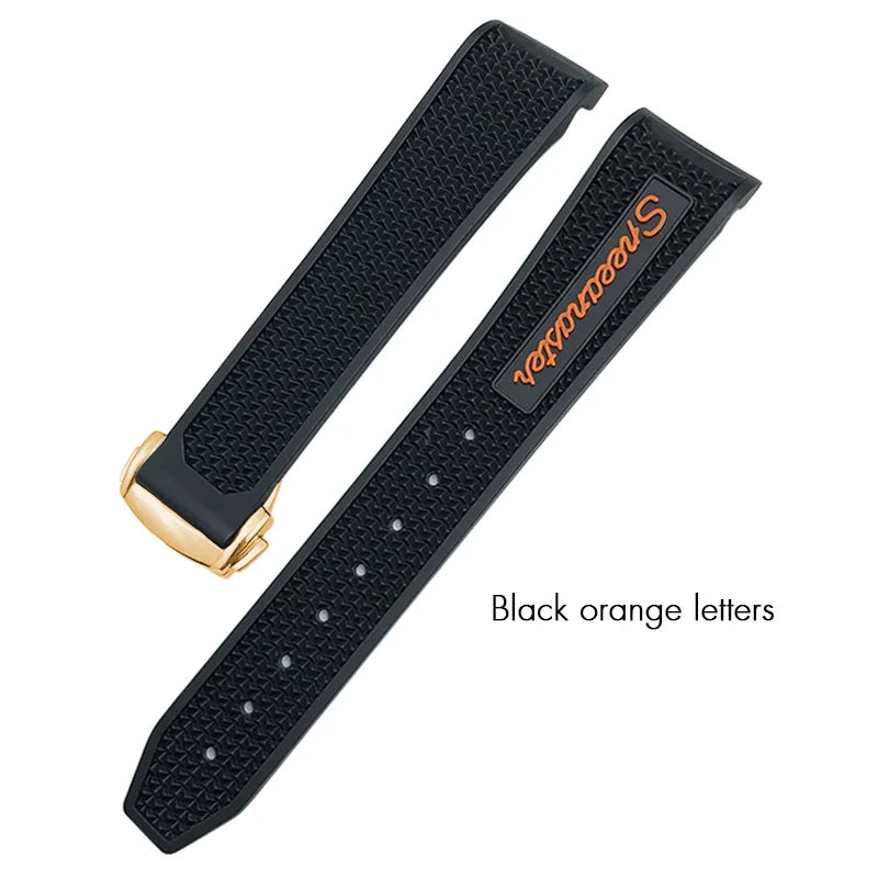 Bracelet de montre souple en caoutchouc et Silicone, 19mm 21mm 20mm, adapté à Omega Speedmaster 326, Seamaster 300, outils de Sport noirs
