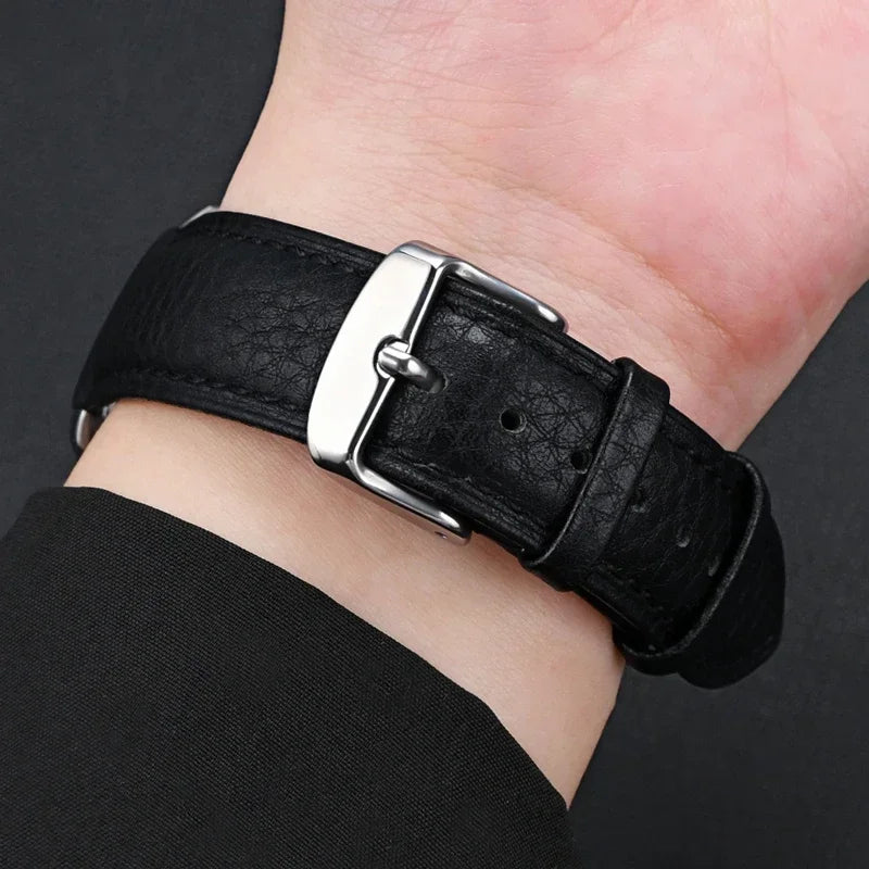 Bracelet universel en cuir véritable à dégagement rapide, 12 13 14 15 16 17 18 19 20 21 22 23 24mm, pour femmes et hommes d'affaires