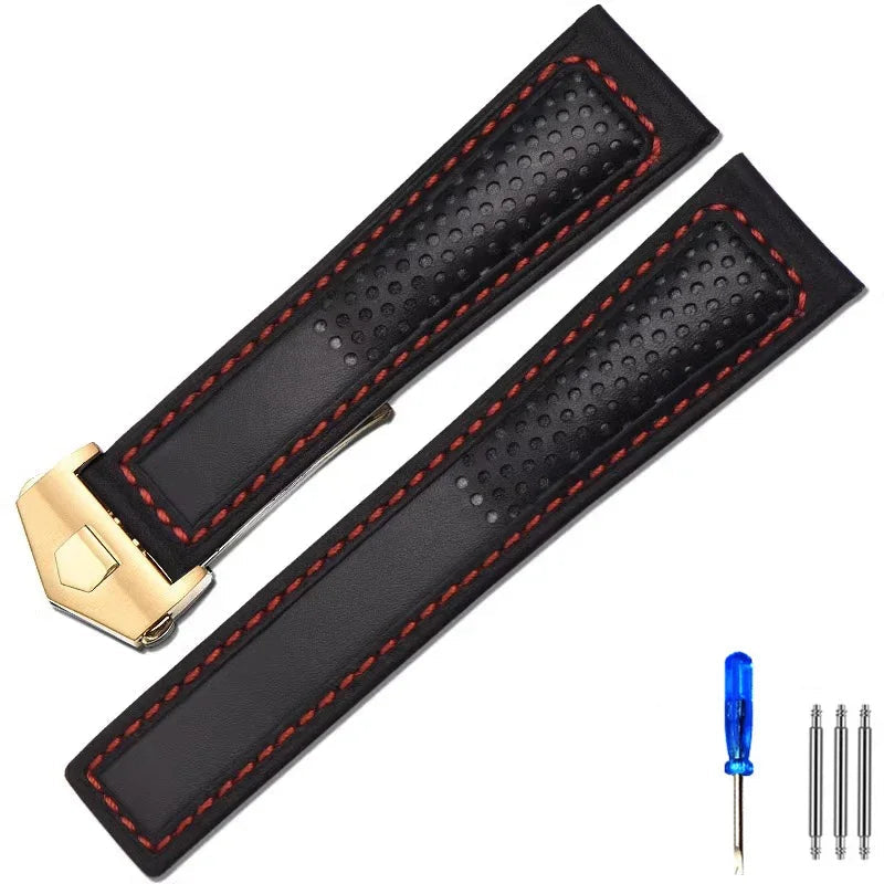 OZE - Racing leather watch strap for Tag Heuer Carrera - Monaco F1, 3/4, 22mm