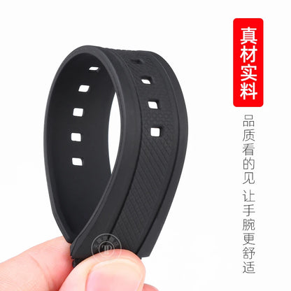 Cinturino in gomma siliconica da 20 mm per orologi CASIO da uomo, modelli MWA-100, MWA-100HD-1A, MWA-100H, colore nero. Accessori per cinturini per orologi.