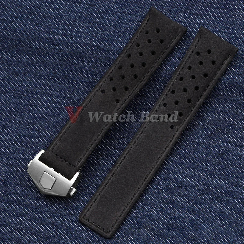 Nouveau Bracelet de montre pour TAG HEUER CARRERA Monaco série 20 22 24mm Bracelet en cuir de vache mat Bracelet de montre Bracelet Vintage marron