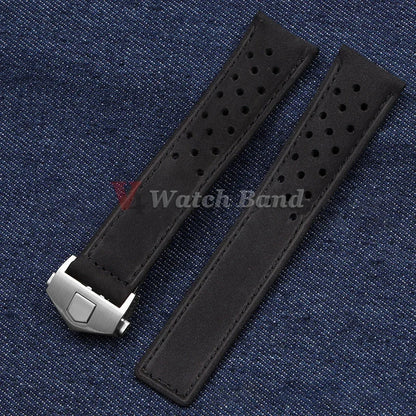 Nouveau Bracelet de montre pour TAG HEUER CARRERA Monaco série 20 22 24mm Bracelet en cuir de vache mat Bracelet de montre Bracelet Vintage marron