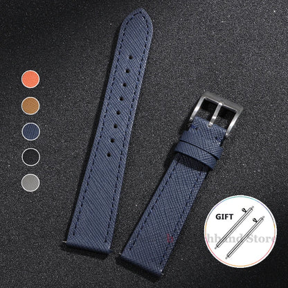 18mm 20mm 22mm bracelet de montre en cuir cousu Vintage qualité supérieure bracelets de montre en cuir Saffiano à dégagement rapide pour hommes femmes