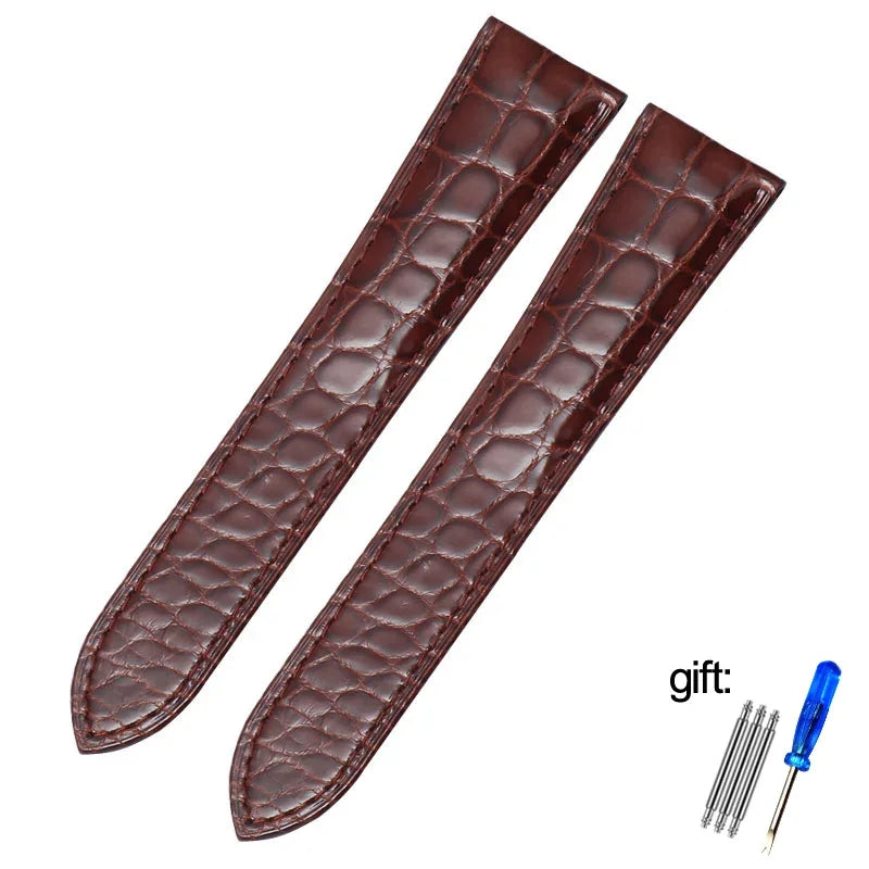 Men's and women's alligator leather bracelet, genuine leather watch strap, Cartier Solo, Precious London, black and brown, 16mm, 18mm, 20mm, 22mm, 24mm