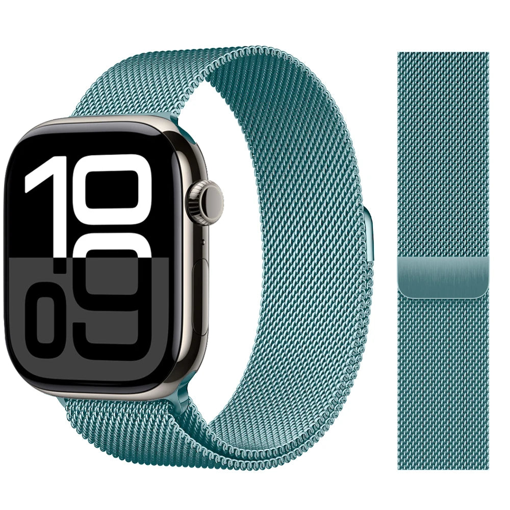 Apple Watch 米兰尼斯表带，46mm 44mm 45mm 40mm 42mm 41mm，适配 iWatch 系列 11 10 9 8 SE 7 6 Ultra 3 2