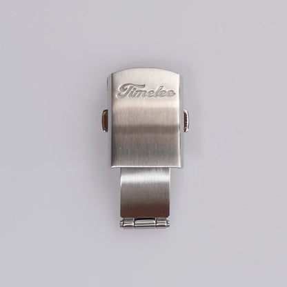 18mm silver stainless steel double push-button safety clasp for Seiko Citizen watch bracelet