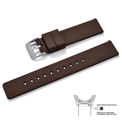 Bracelet de montre en caoutchouc Premium lisse - Rapide / Universel