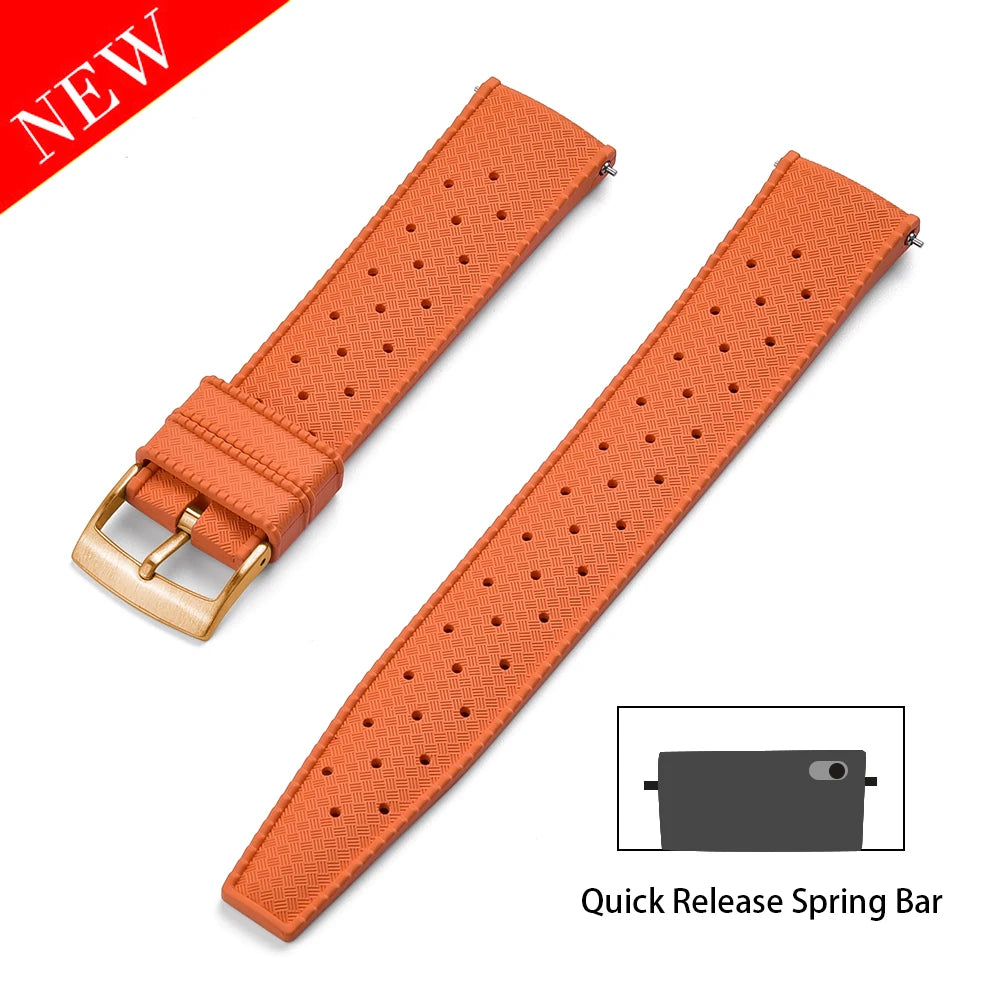 Premium FKM Rubber Watch Band Quick Release 18mm 20mm 22mm 24mm Rubber Watch Strap Smart Watch Bracelet